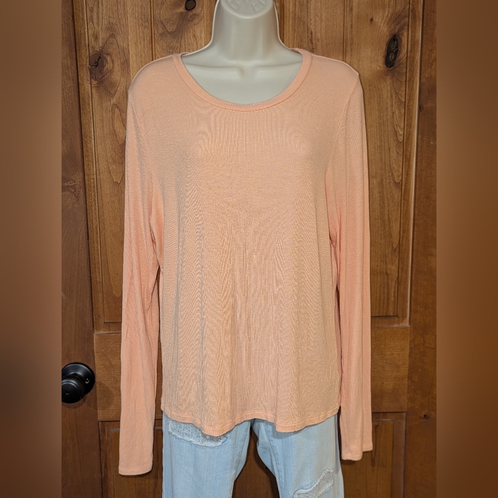 American Eagle Outfitters Soft Peach Long Sleeve Top